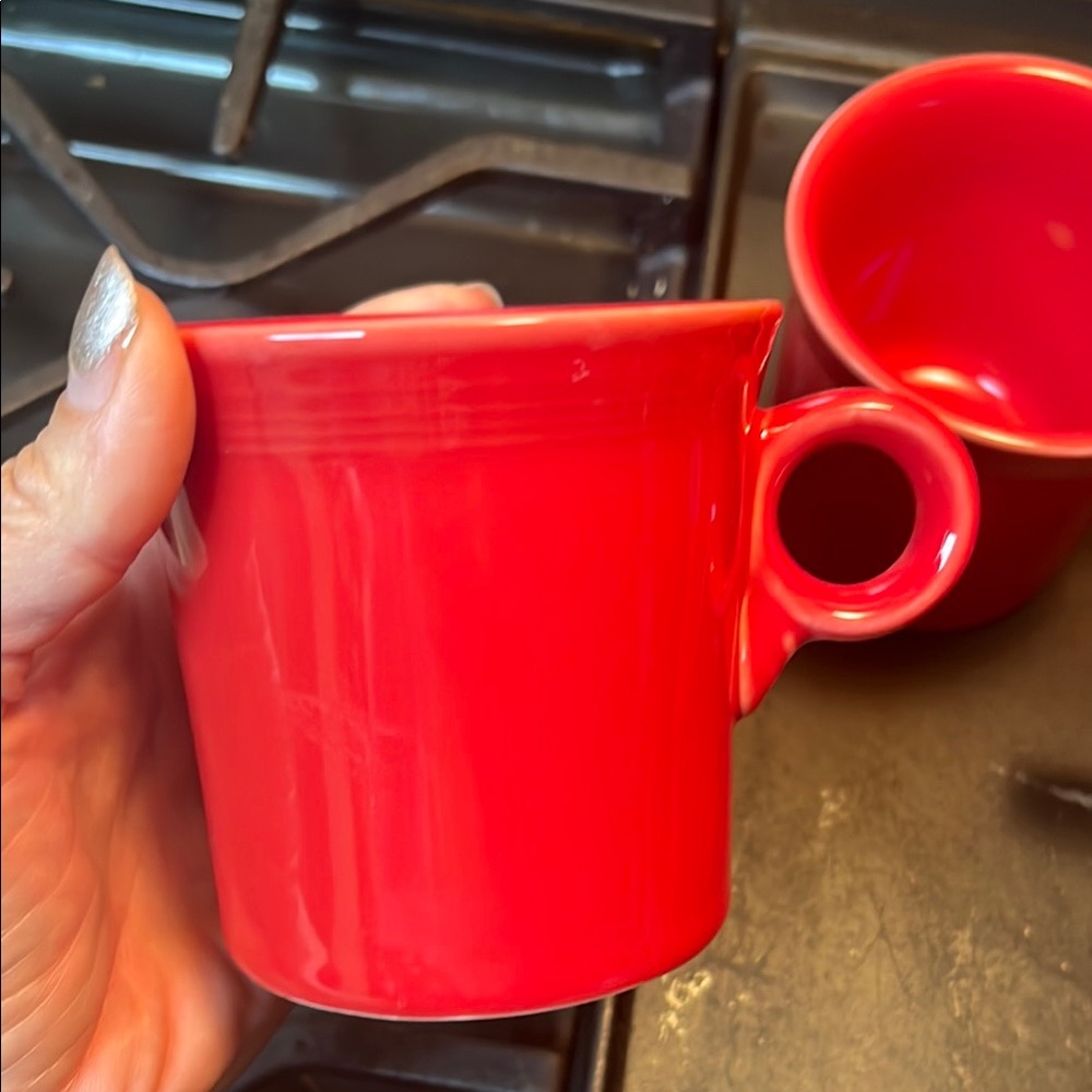 Set of 3 new Fiestaware Red Dining Mugs Classic Style - Picture 4 of 7